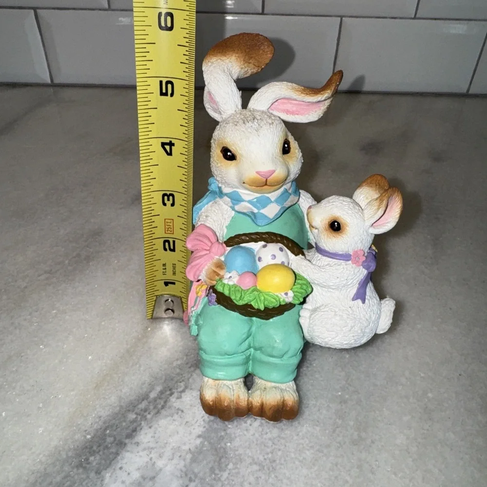 Vintage Current Inc. Easter Bunny With Baby Bunny Shelf Sitter OLA56‎